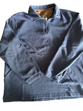 Hudson River Blue Long Sleeve Half-Zip Ribbed Pullover Shirt Mens Size XL